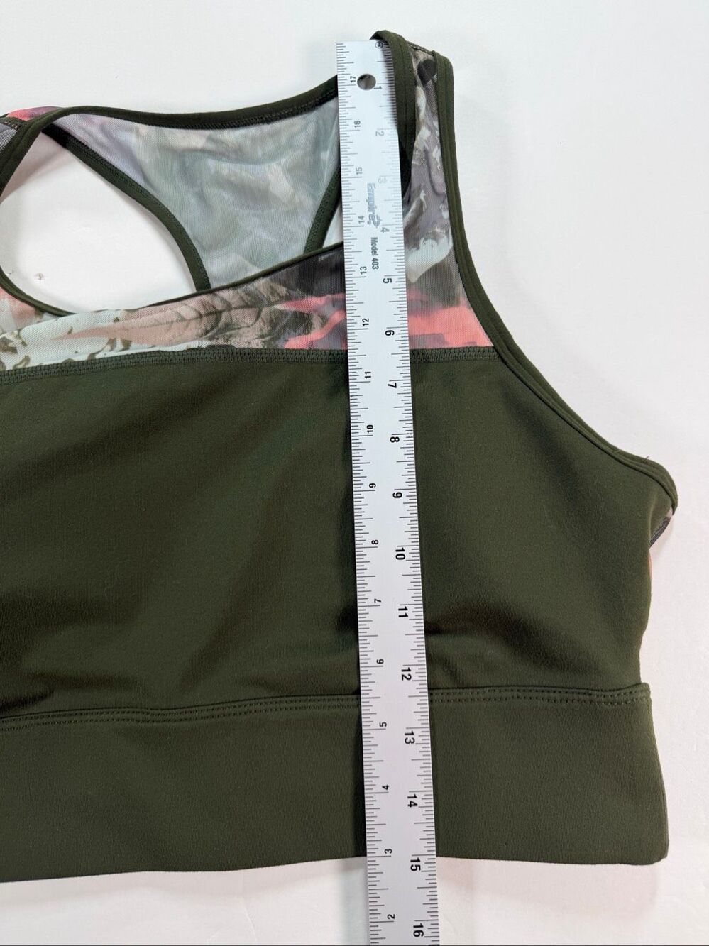 Fabletics Marcia Sports Bra Olive Secret Garden Floral Mesh Size L? Missing Tag - Picture 9 of 9